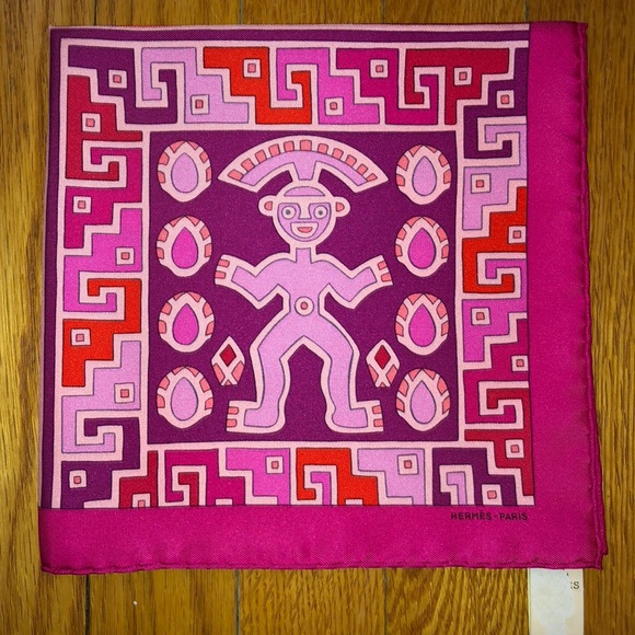Hermes Other - Hermès Men’s Silk Pocket Square - Huaca Piru II